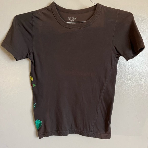 Vintage Bitten grey distressed look Cotton Top - Picture 2 of 5